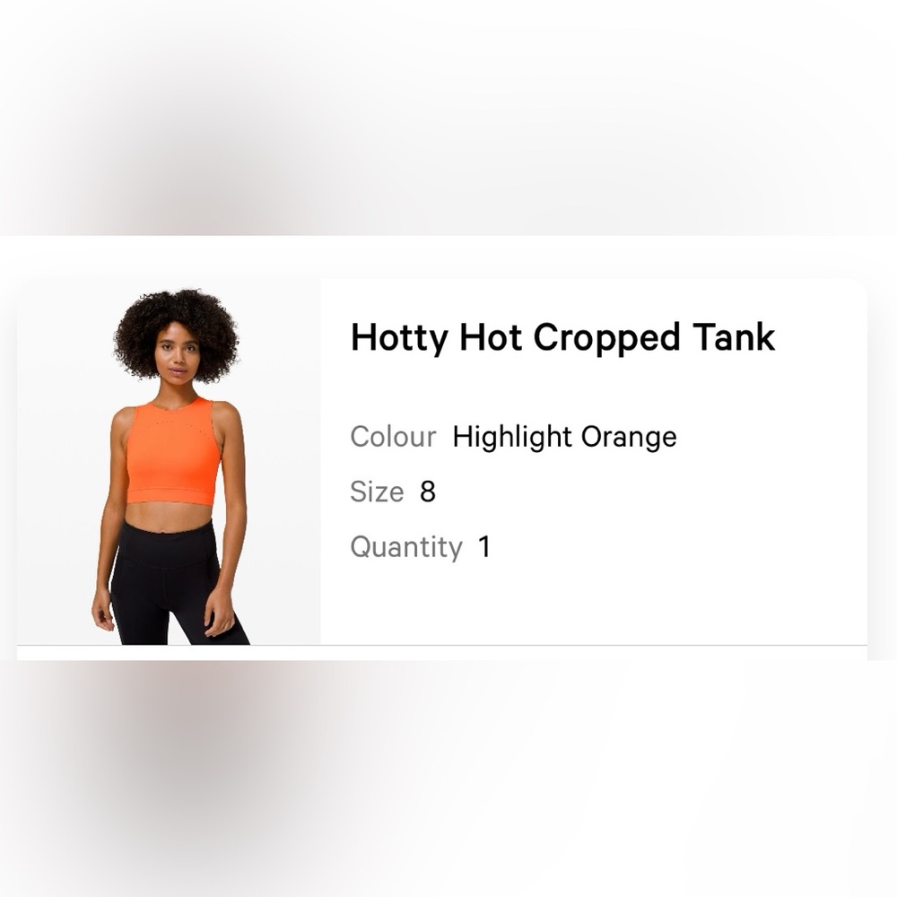 Lululemon Hotty Hot Crop Tank (New Without Tags)